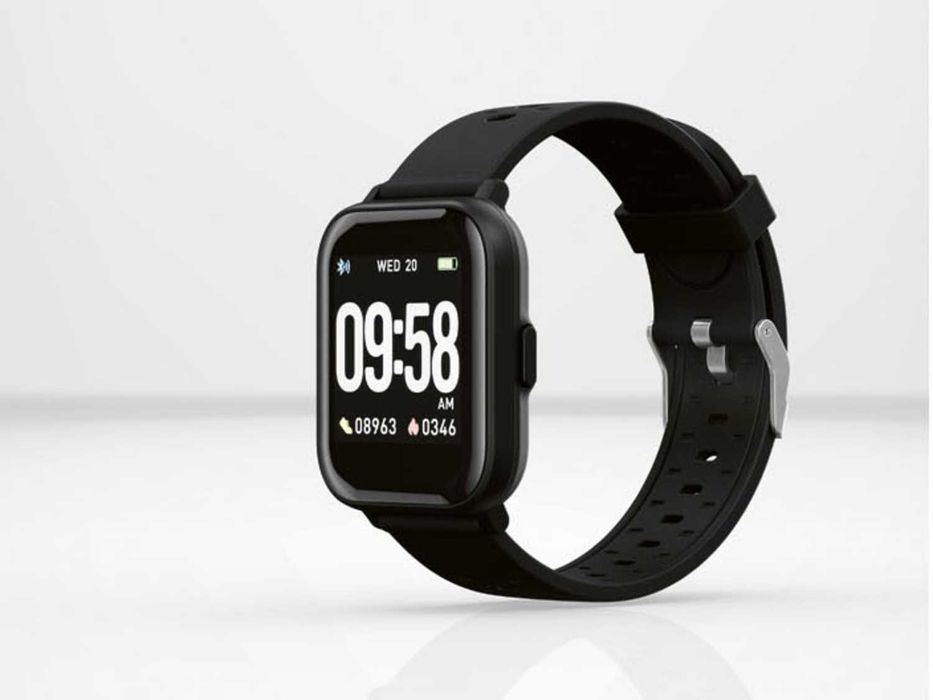 Smartwatch Silvercrest NEGRU, ceas inteligent fitness, NOU, SIGILAT