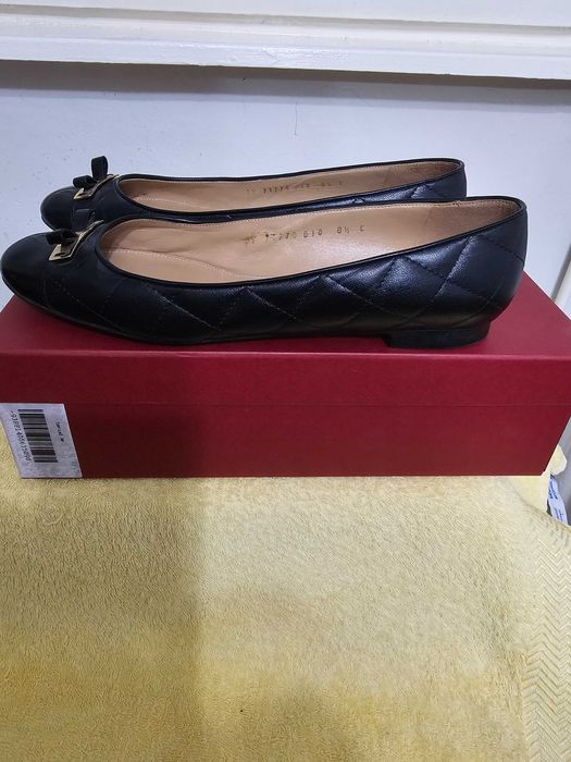 Balerini Salvatore Ferragamo – Piele Matlasată Neagră