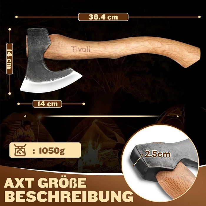 Topor viking forjat manual TIVOLI de 38 cm
