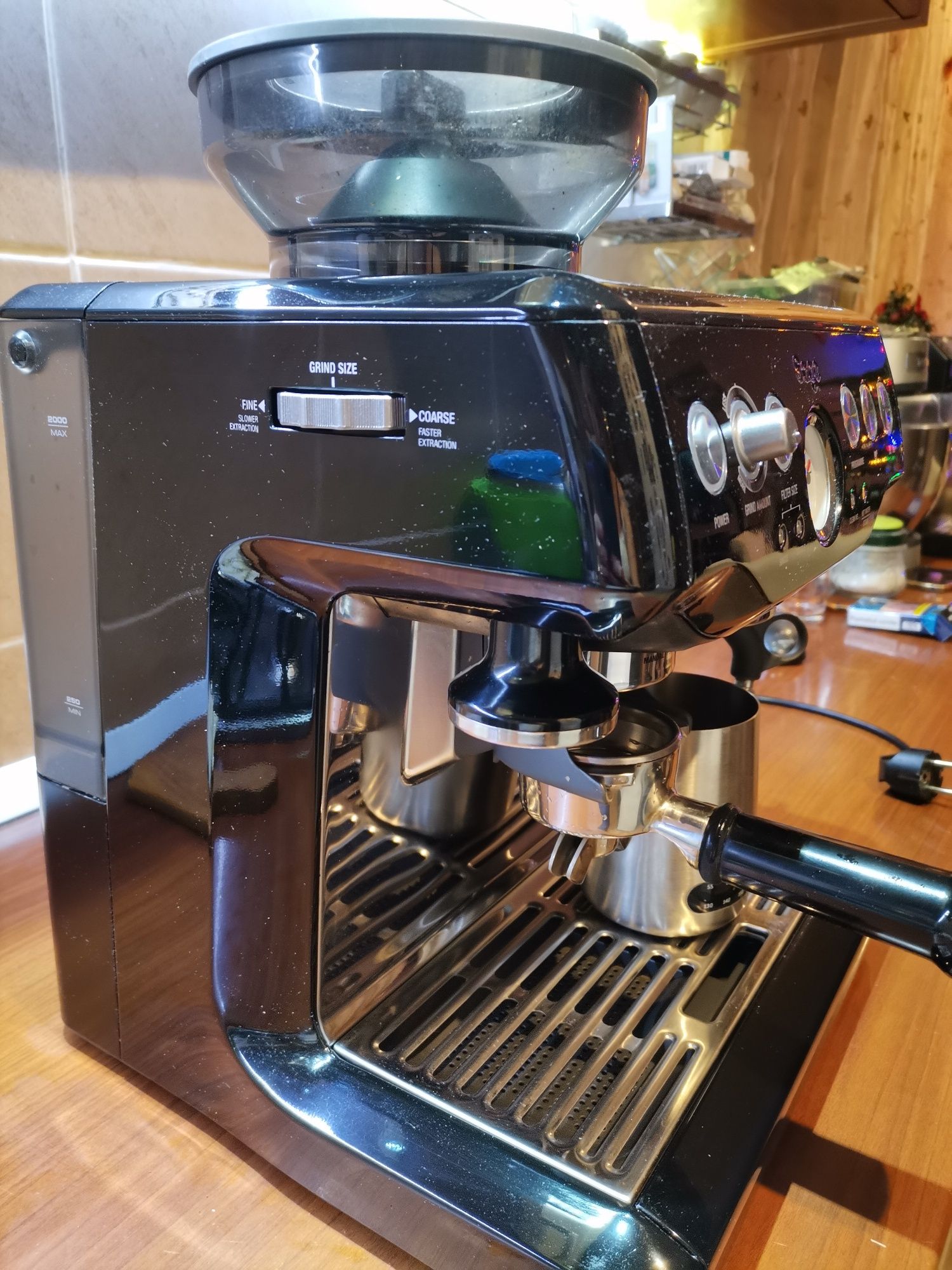 Espressor manual SAGE BES875BKS, 2l, 1850W, 15 bar, sistem Thermocoil,