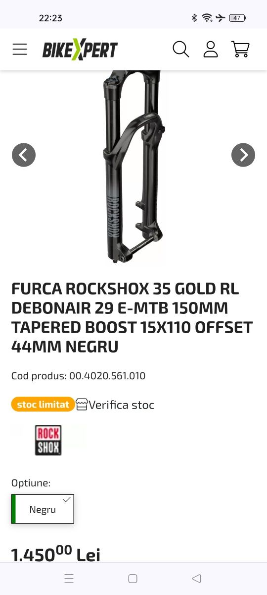 RockShox 35 Gold RL Debon Air 29"  - 150mm - 44mm  15x110