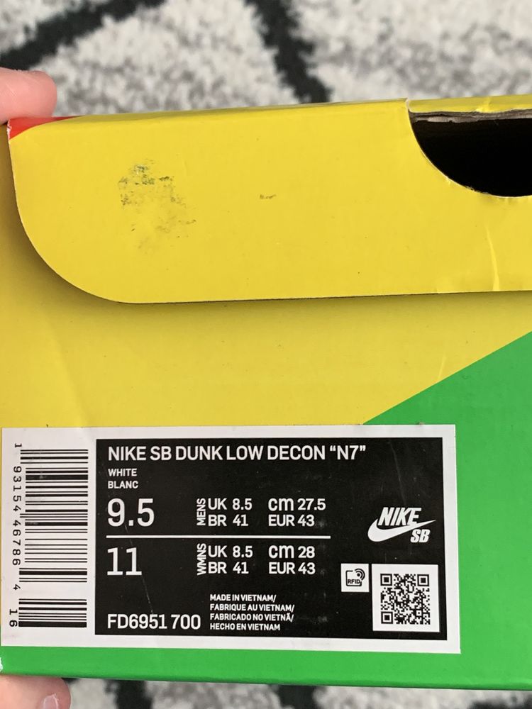 Nike Dunk SB Low Decon N7 Opti Yellow University Red Noi cu Cutie 43
