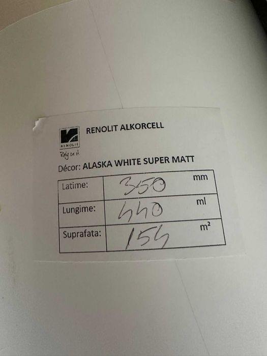 Hârtie rola RENOLIT ALKORCELL Alaska White Super Mat