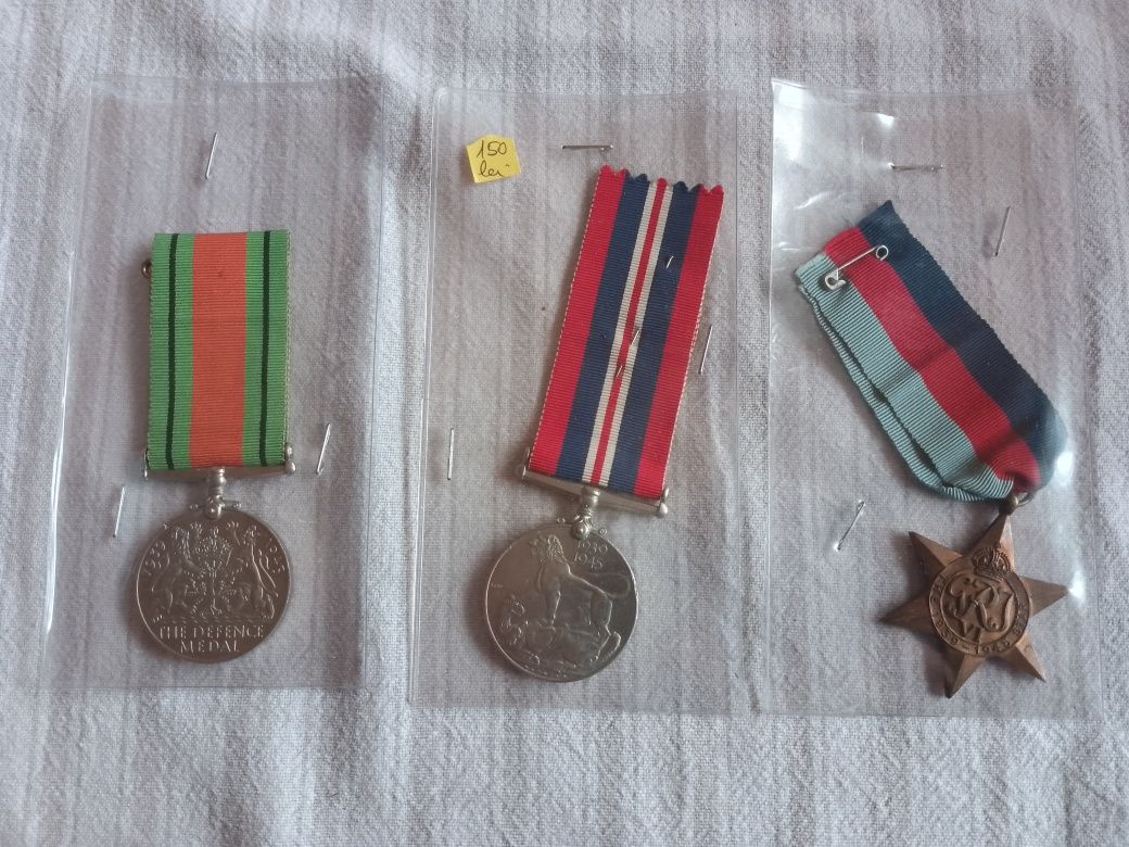 Lot 3 medalii Marea Britanie al doilea război mondial.