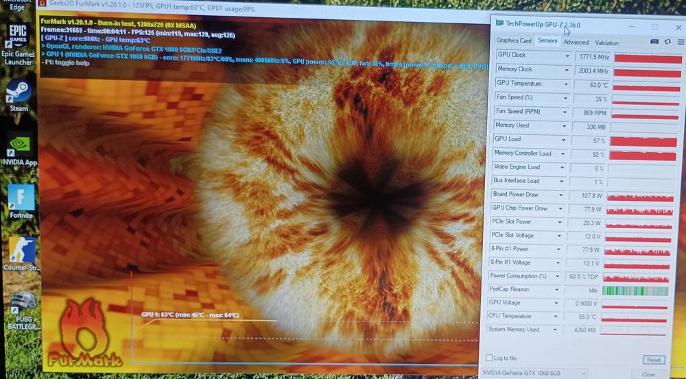 Nvidia GeForce GTX 1060 6GB GDDR5 192bit / MSI Gaming X