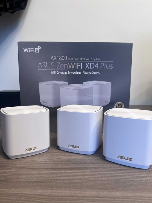 Sistem Mesh Asus ZenWifi XD4 Plus, 3 routere, DualBand, Wifi 6
