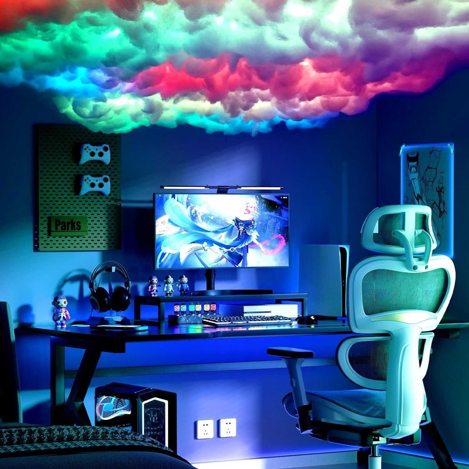 Glucrean LED светлина 3D Thundercloud, Многоцветна лента, 1 бр,6 метра