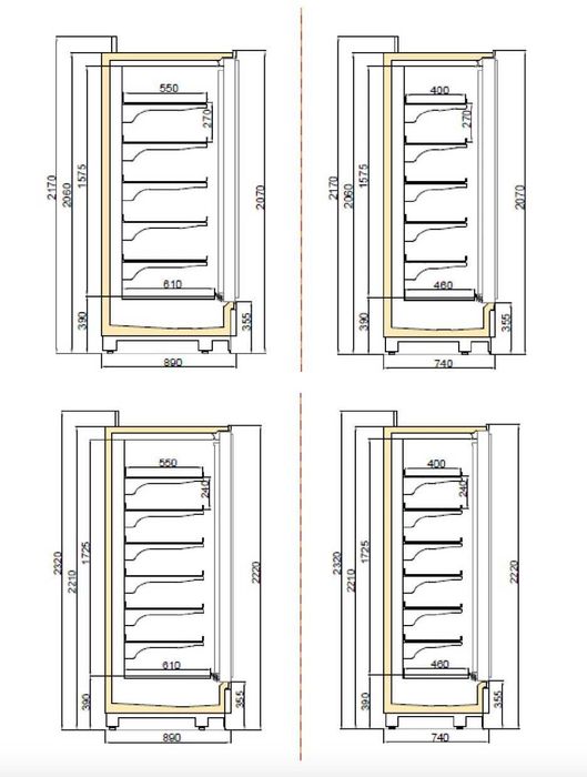 Vitrina Congelare Palermo,  Agregat Extern / 163/ 242/ 320/ 400cm NOU