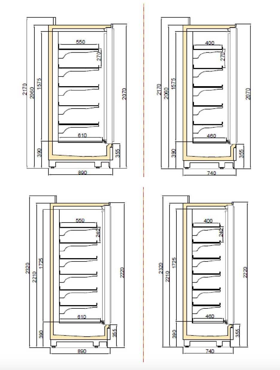 Vitrina Congelare, Palermo,  Agregat Extern / 163/ 242/ 320/ 400cm NOU