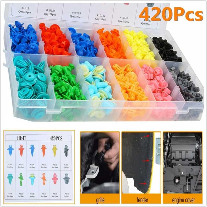 Крепежни елементи и Щипки за TOYOTA кутия - 420 броя.