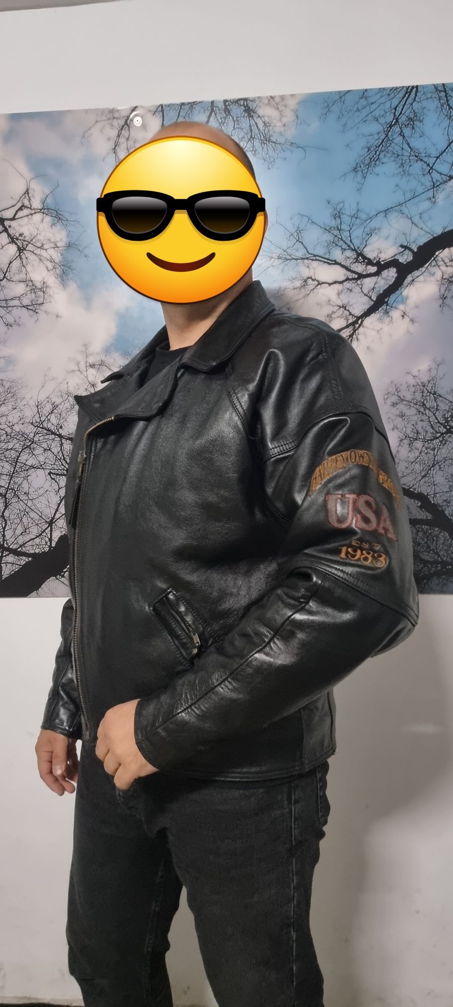 Geaca piele Harley Davidson XL. Made in USA. Mărime Xl - XXL