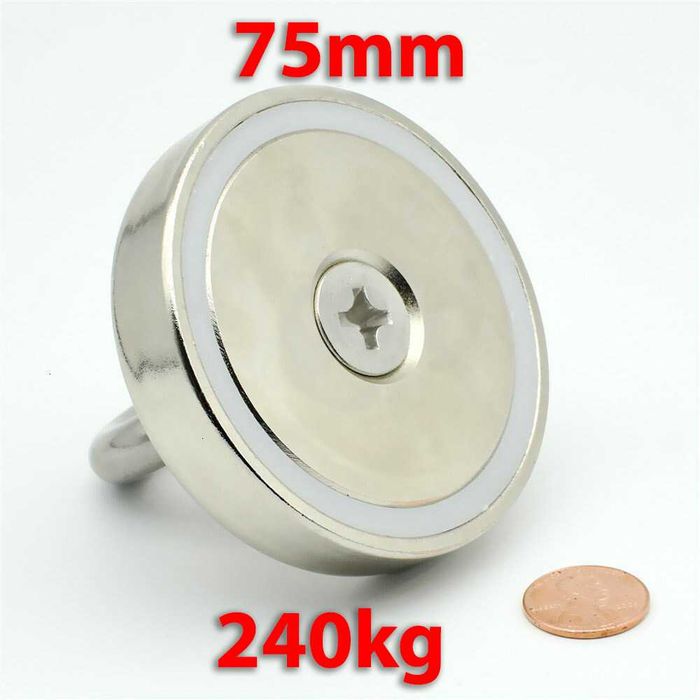 240кг 75mm Магнит за магнитен риболов, с кука (халка) Magnet fishing