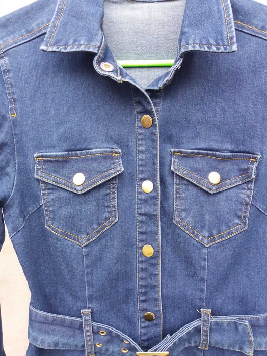 Рокля с дълъг ръкав деним