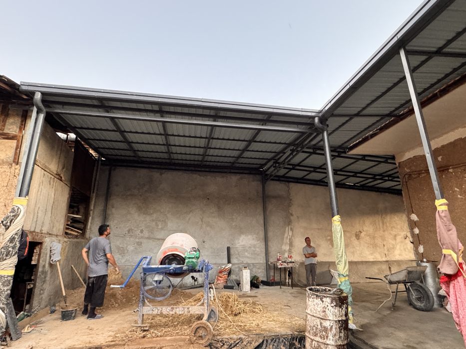 Навес ясиймиз леклан профнастилдан