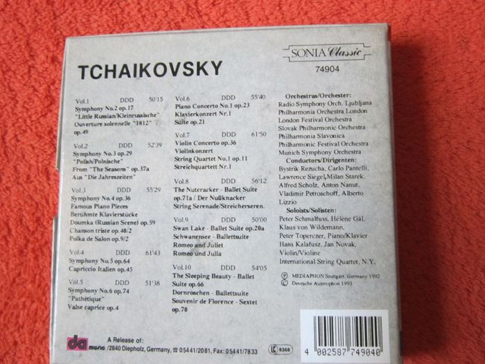 cd x10 Ceaikovski-Symphonien,Balletmusiken,Konzerte-cadou inedit