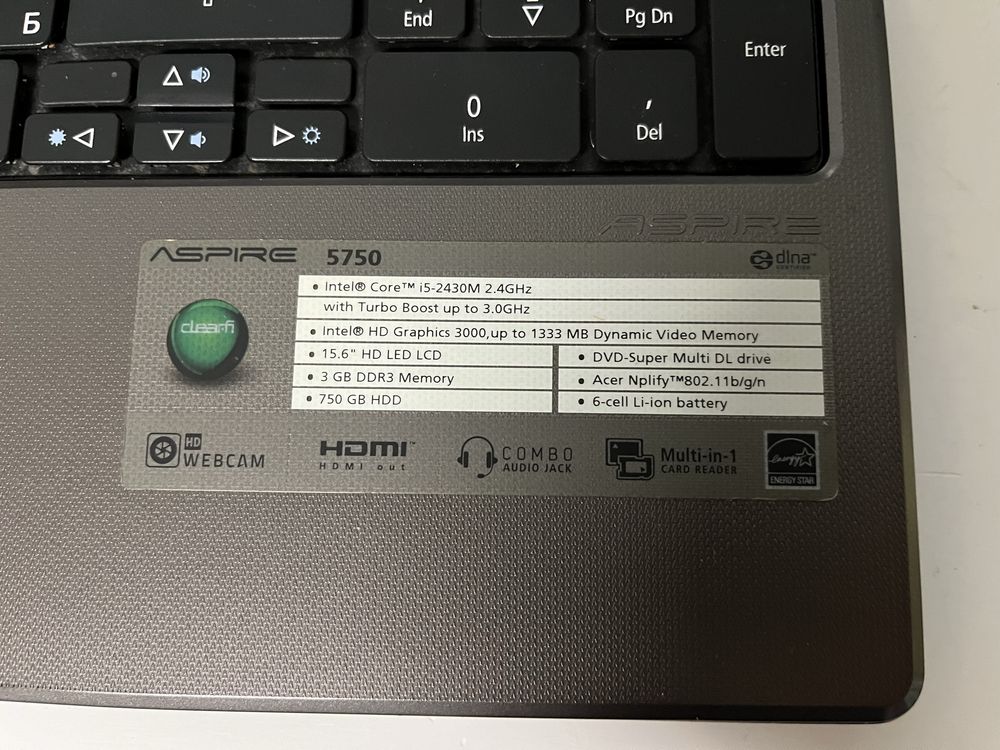 Лаптоп Acer aspire 5750