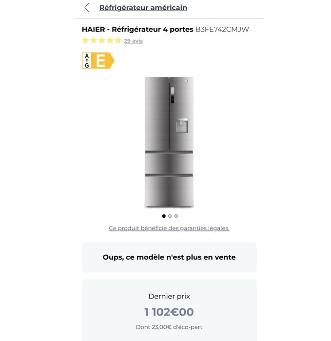 Frigider side-by-side frech door Haier B3FE742CMJW