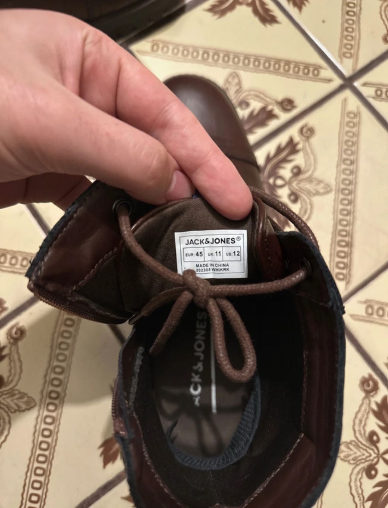 Jack&Jones Botine cu șireturi cognac