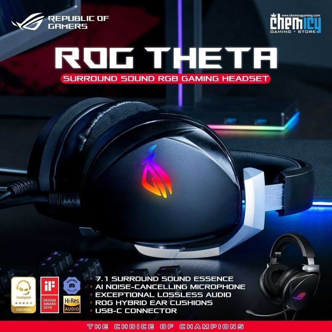 СКИДКА! ASUS Rog Theta 7.1 Проводные Игровые Наушники/Гарнитура