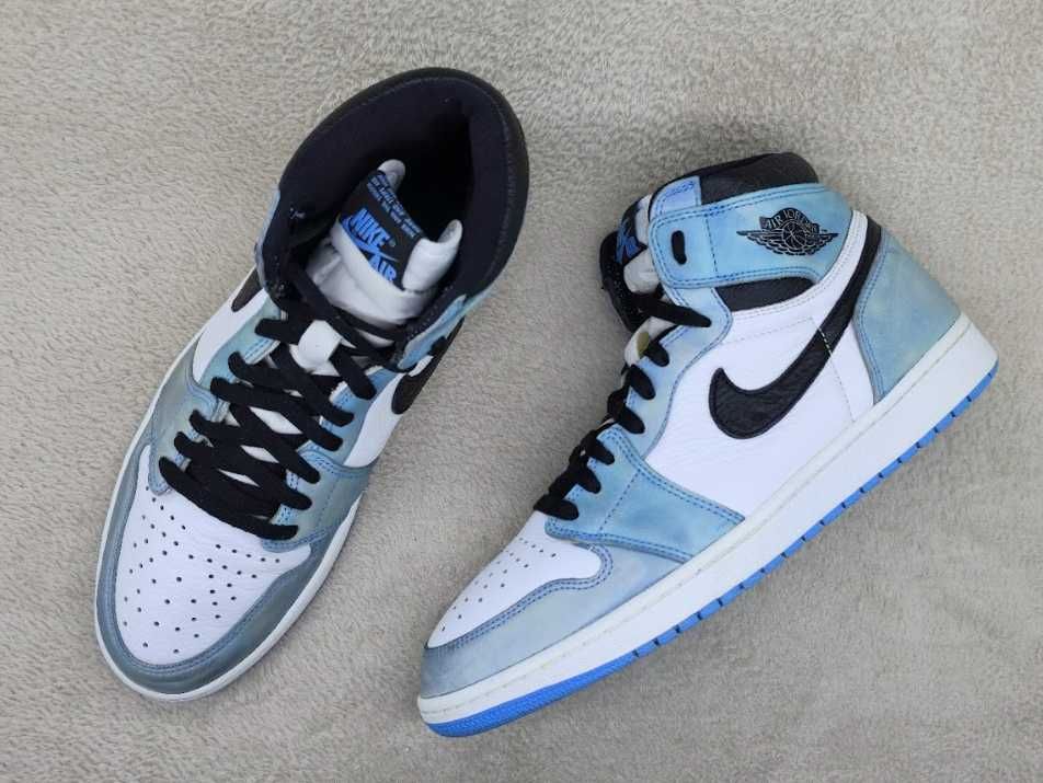 Jordan 1 Retro High OG White-Black-University Blue - mărime 47.5