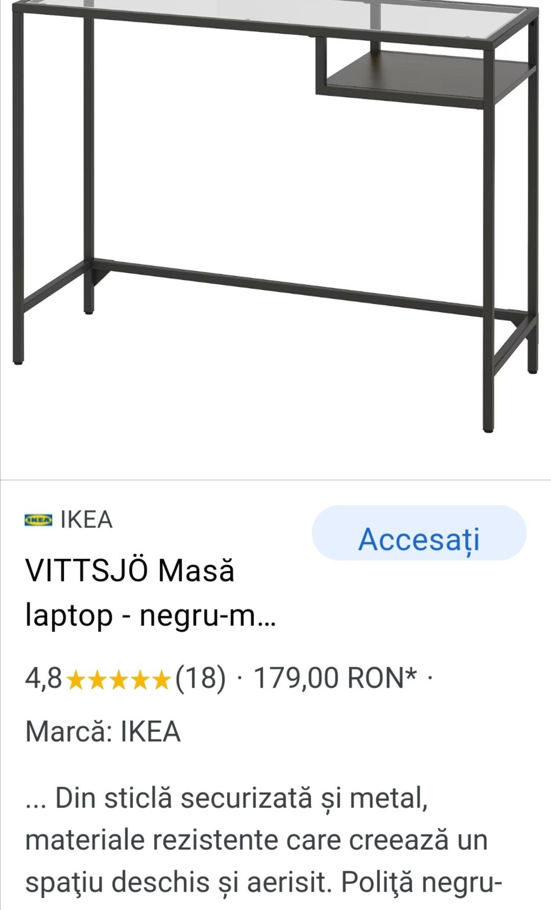 Masă de sticlă ikea