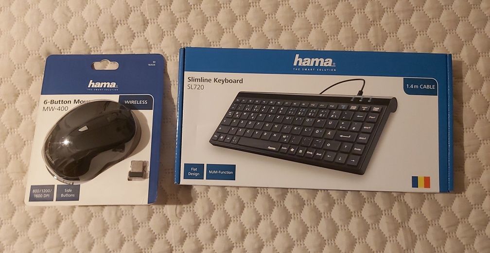 Set sau separat mini tastatura USB și Mouse optic wireless Hama+cadou
