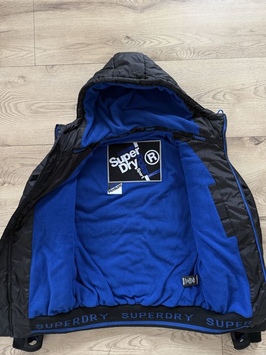 Geaca Puf SUPERDRY cu Gluga Negru Barbari | Marime M