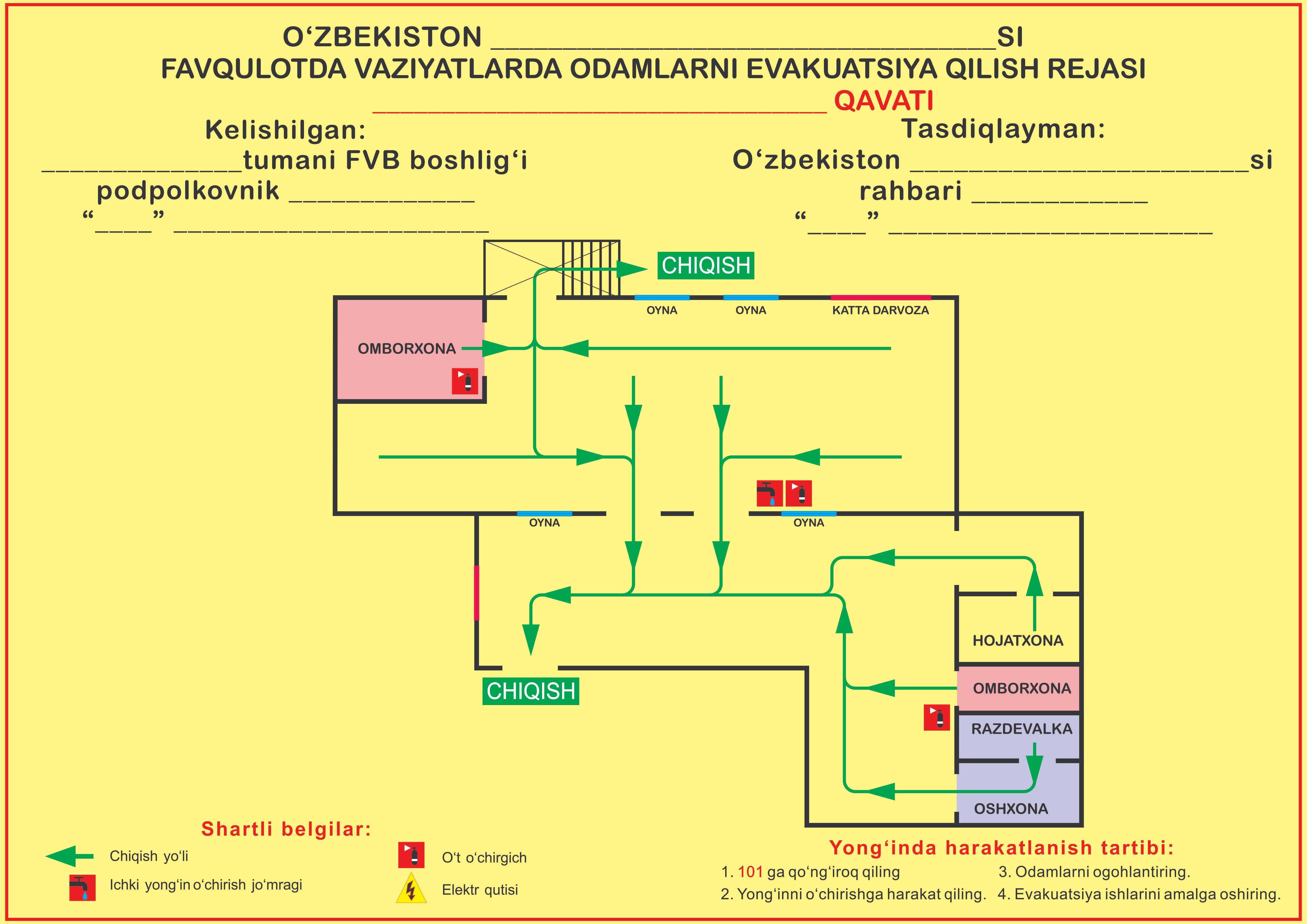 Evakuatsiya planini chizaman