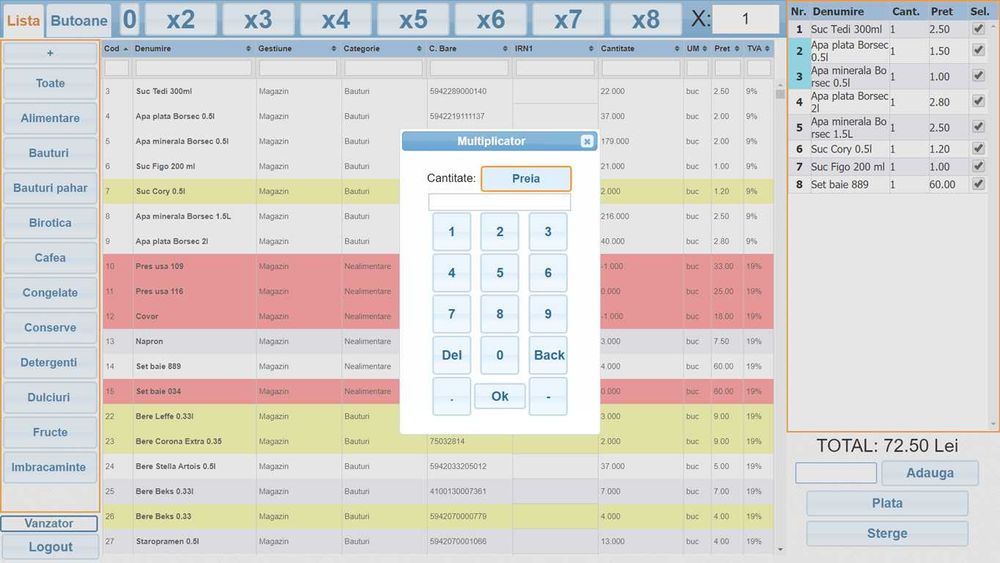Sistem complet POS Magazin PC+Touchscreen+Soft Vanzare Gestiune