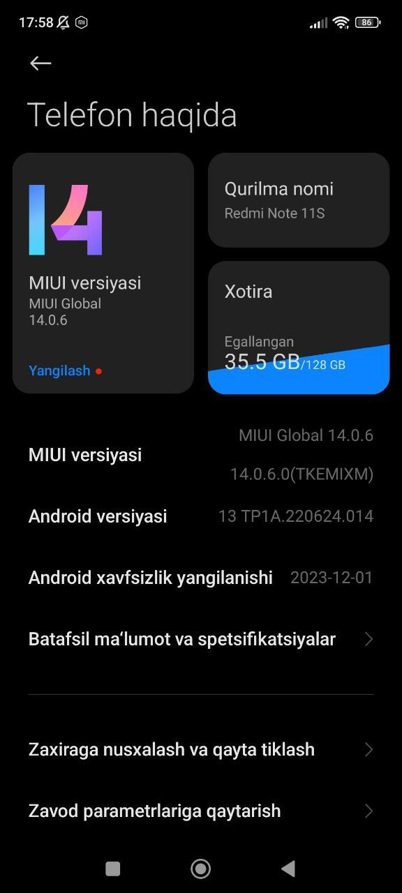 Redmi not 11s 128gb