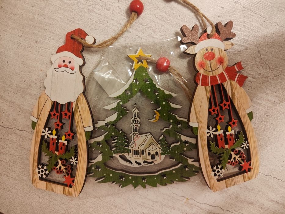 Деревянные ЭКО игрушки  на ёлку безопасны для детей набор 7 шт