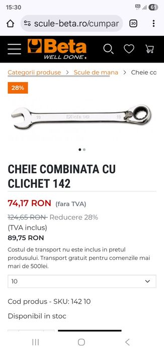 Set chei combinate cu clicket + reglabilă, Beta