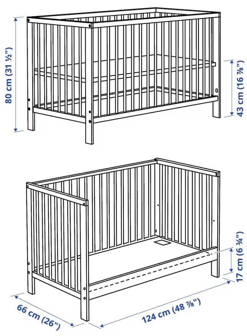 Patut ikea gulliver 120x60cm plus saltea