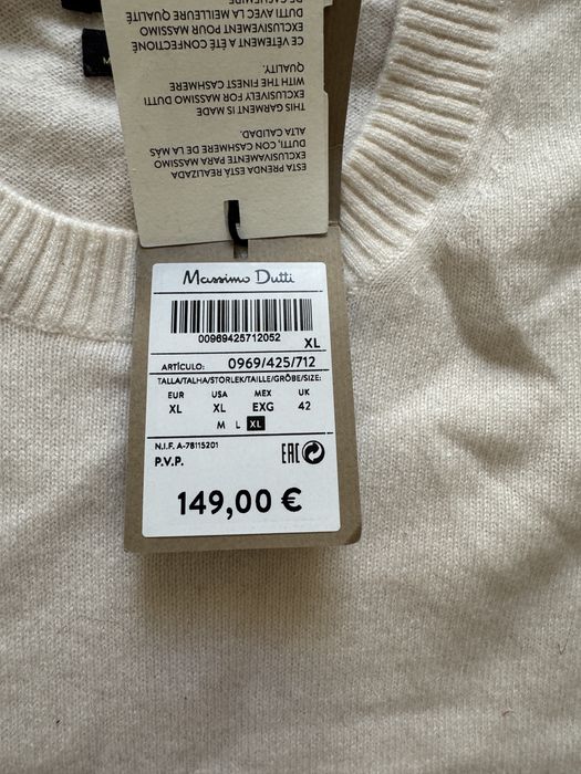 Свитер бренда Massimo Dutti, кашемир из Америки