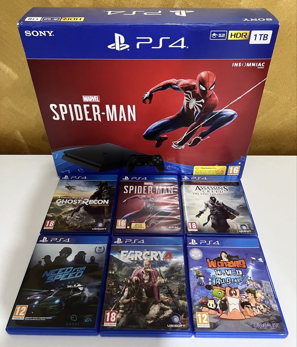 Play Station 4-1TB Spider-Man Edition Full Box + 13 jocuri