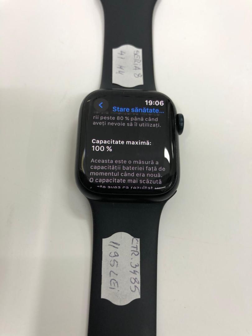 Ceas APPLE Watch Series 8, GPS, 41mm Midnight Aluminium Case, -N-