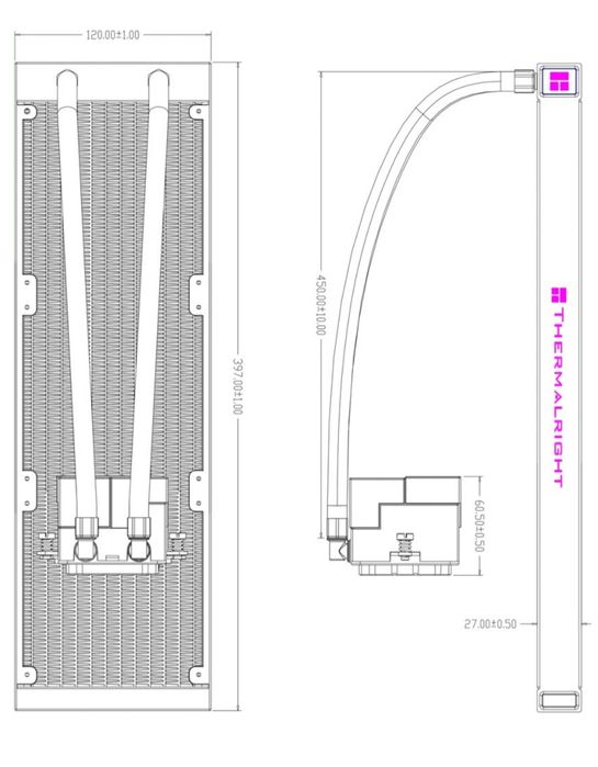 Водно охлаждане за процесор AIO Thermalright Core Matrix 360 White