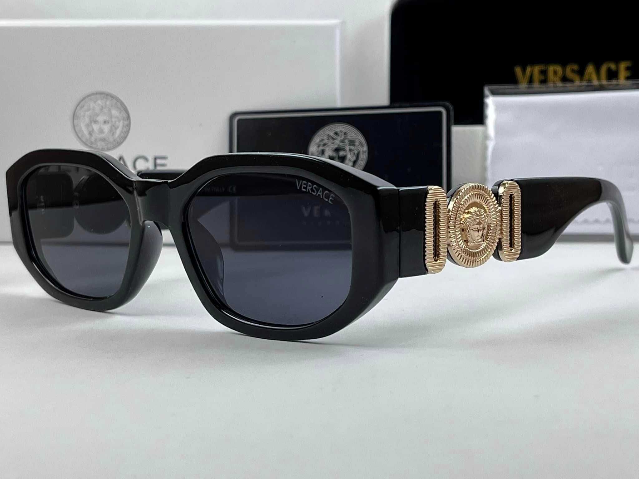 Слънчеви Очила Versace Sunglasses Правоъгълни Черни Версачи УВ400