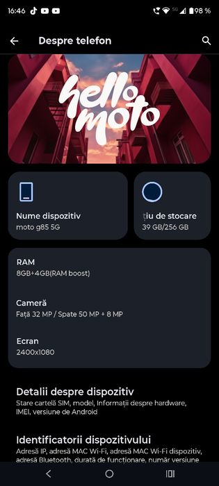 Schimb tel Motorola g85 5g