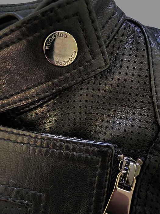 ROCKEDS Черна рокерия. Кожено яке висок клас естествена кожа