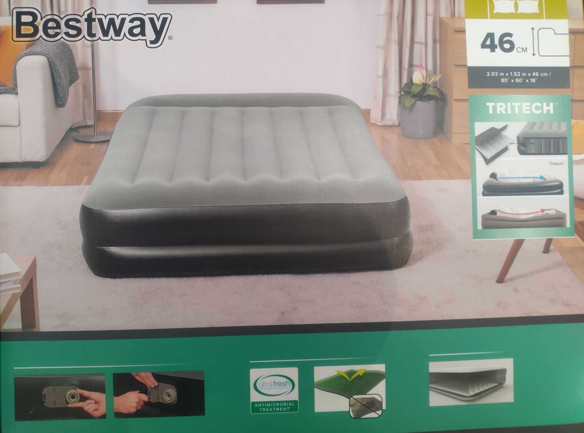 Надуваем двоен матрак, дюшек, легло спалня Bestway с ел.п 152х203х46