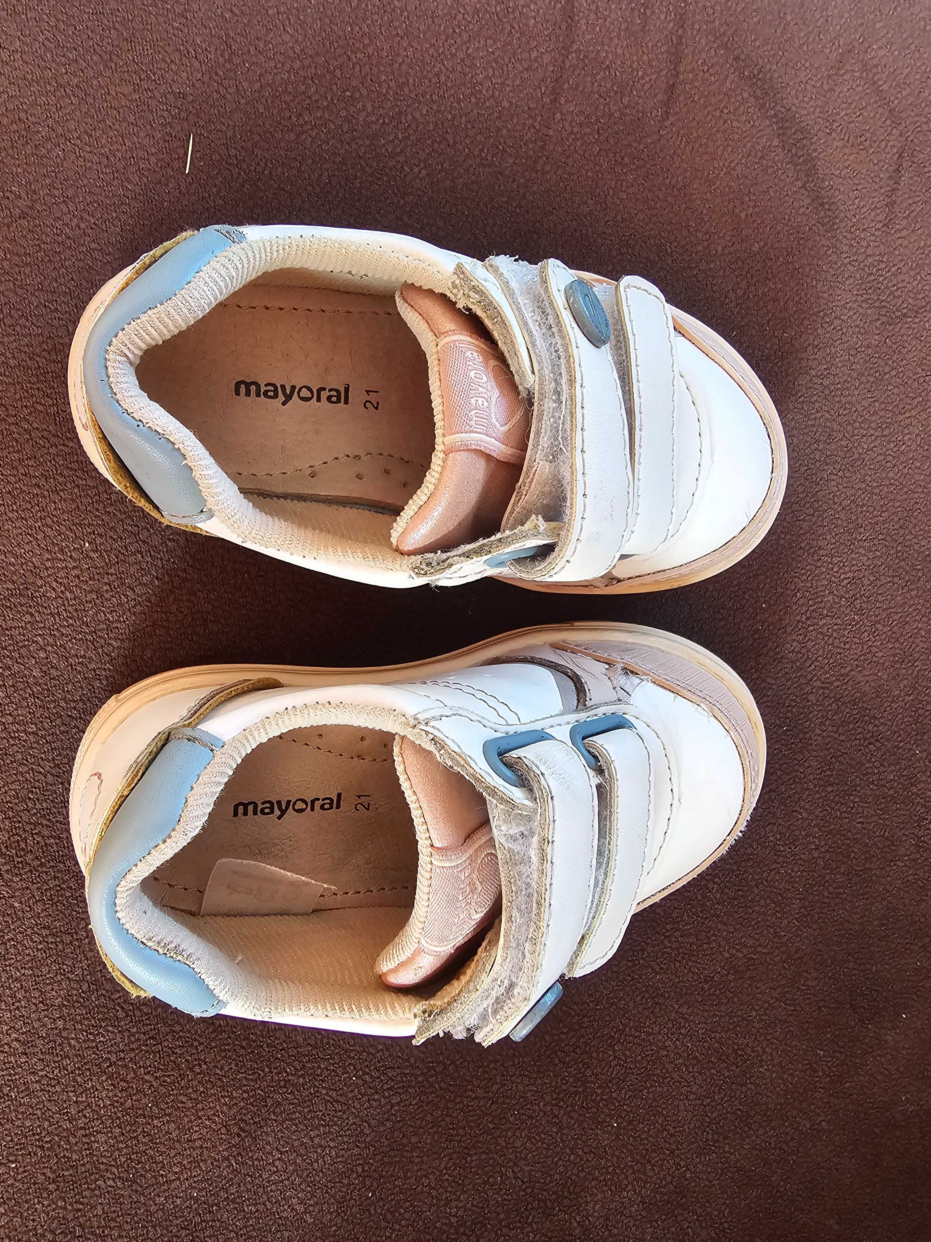 Детски обувки момиче Mayoral 21 номер. Естествена Кожа бяло и розово
