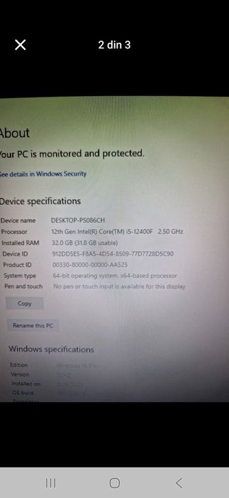 Pc gaming i5 gen12400f 32gb RAM
