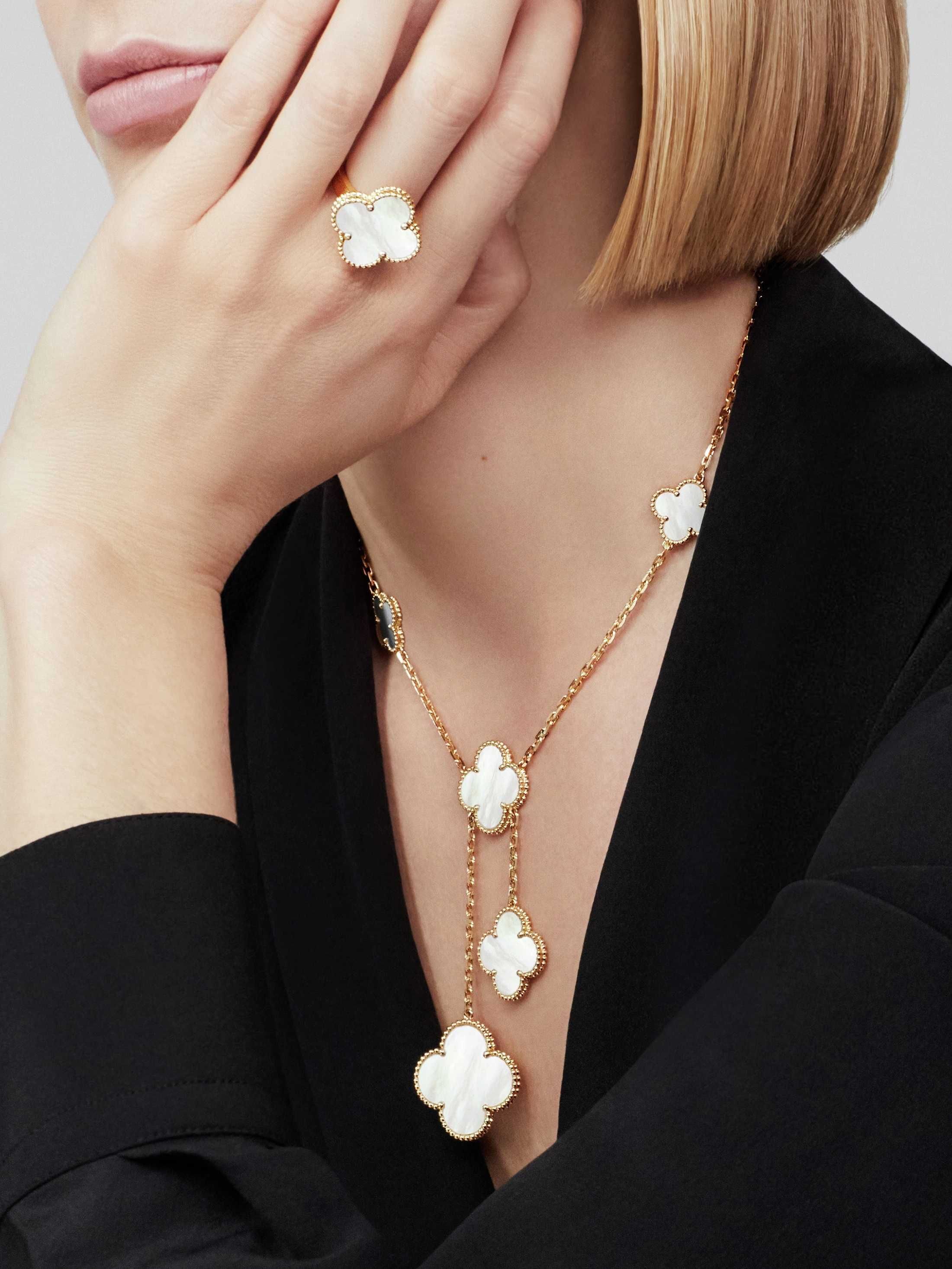 Van Cleef & Arpels VCA Gold 6 Magic Mother Pearl Alhambra Дамско Колие