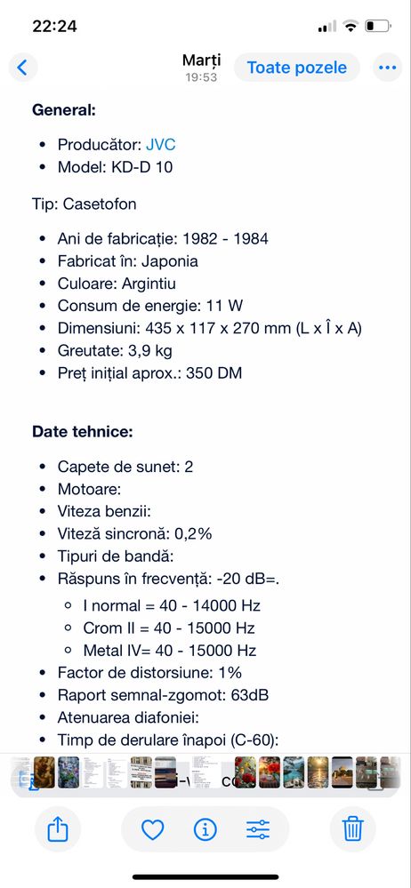 Cass Deck JVC KD-D10 in stare deosebita estetic si functional.