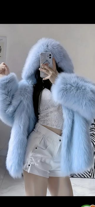 Blana artificiala xxl noua superba albastra