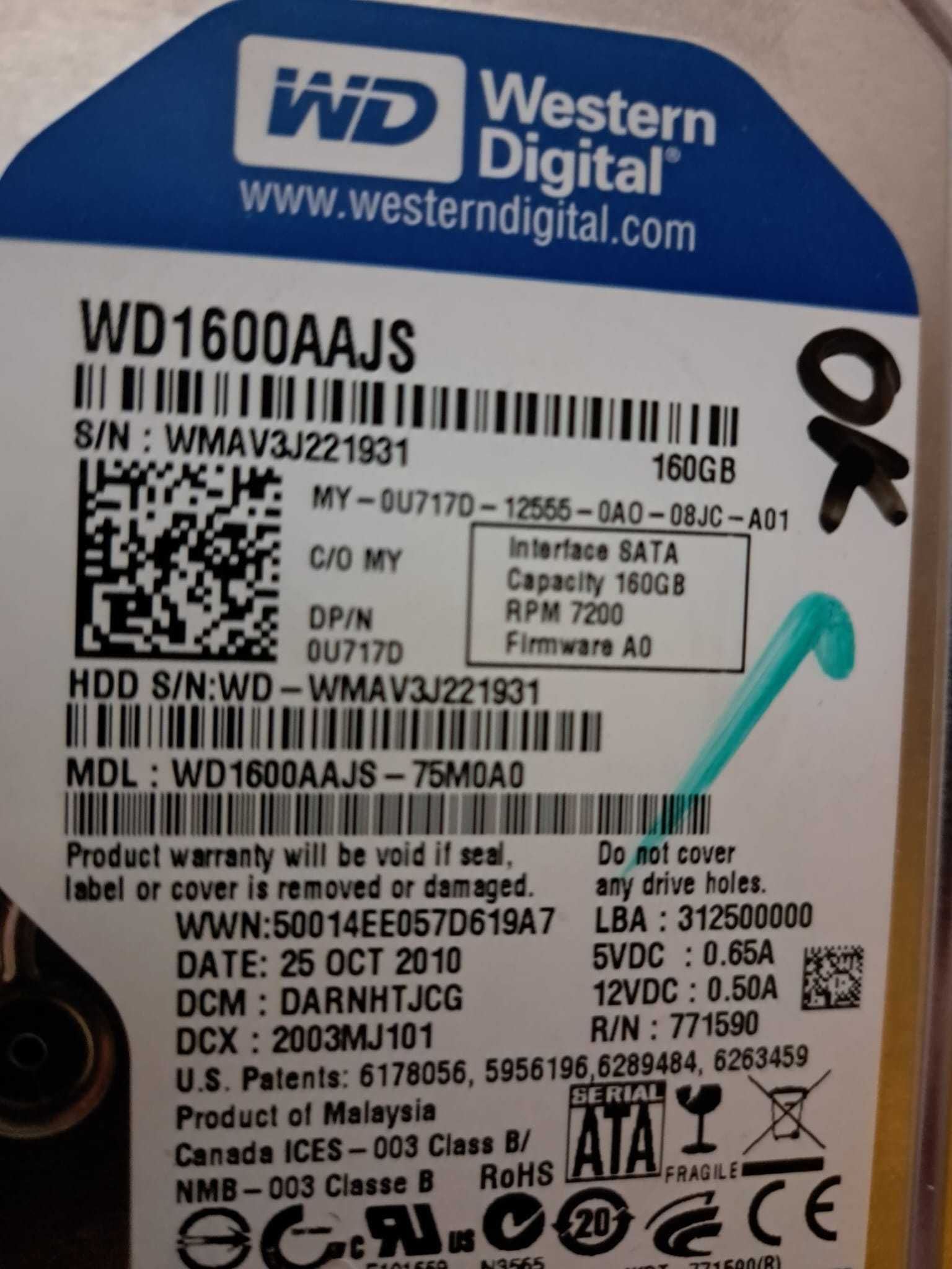 Western Digital 160GB 8MB 7200rpm SATA2