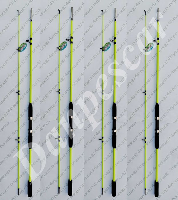 SET 4 Lansete WB fibra sticla plina 2,40m cu 4 Mulinete FL HP5000