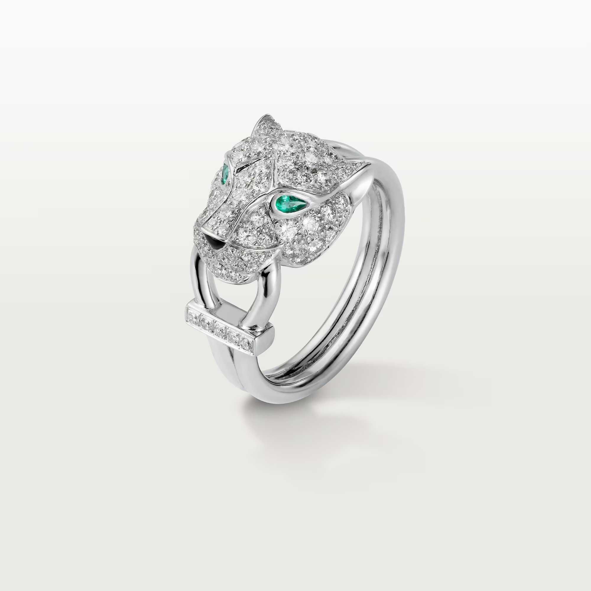 CARTIER Panthere de Cartier White Gold Paved Head Diamonds Пръстен