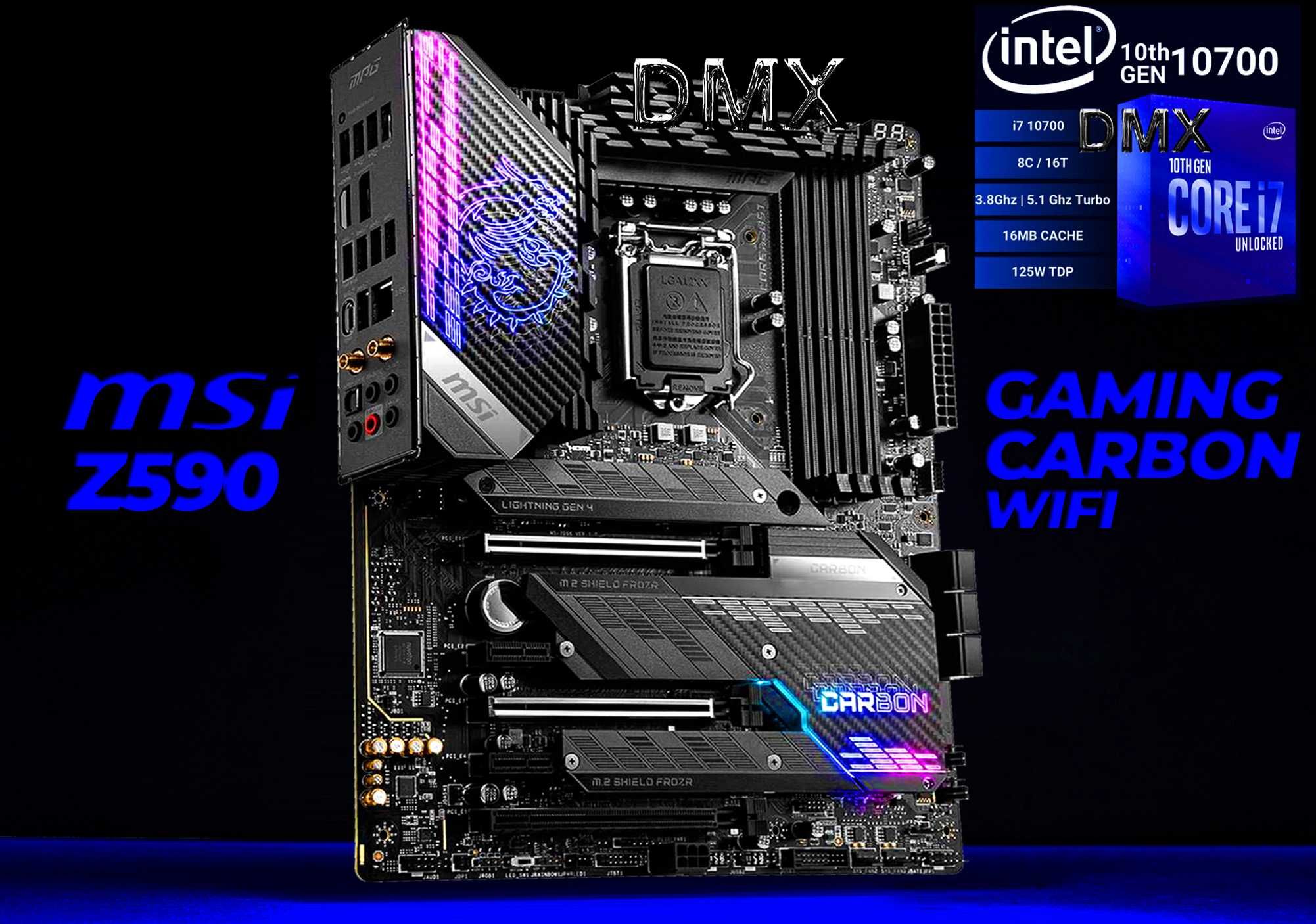 Плата MSI MPG Z590 Gaming Carbon WiFi + проц Intel Core i7 10700